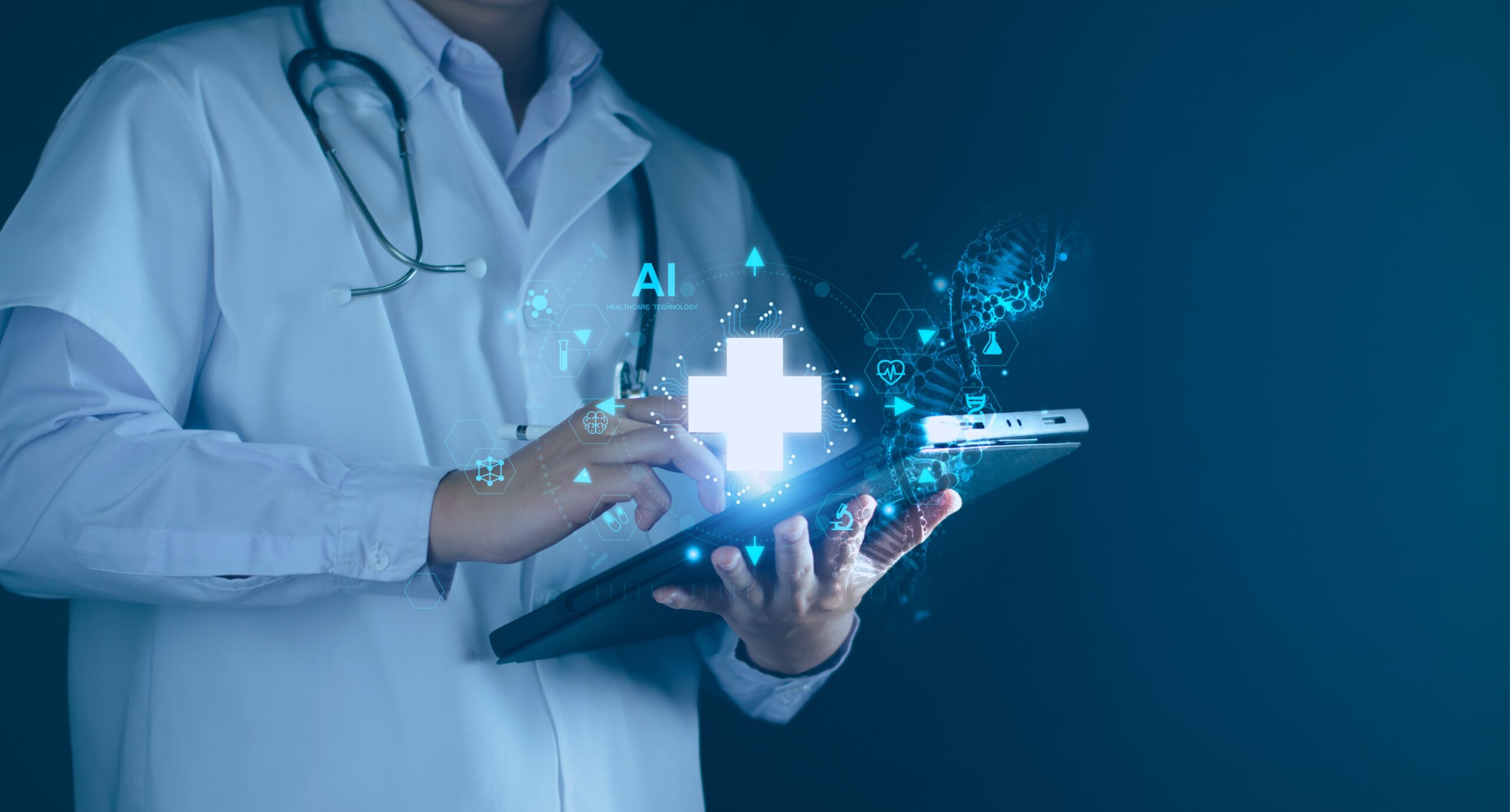 Medical,Technology,,Doctor,Use,Ai,Robots,For,Diagnosis,,Care,,And